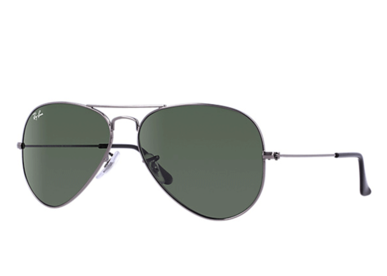 Aviator 58mm Classic Sunglasses - Gunmetal With Green G-15
